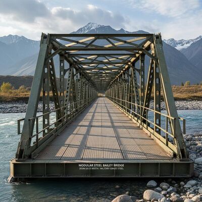 Pont Bailey modulaire en acier avec une largeur de tablier de 305 m et un acier de qualité militaire pour des performances durables