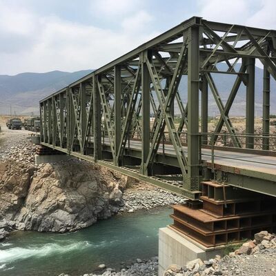 Militärischer Stahl-Bailey-Brücke mit hoher Tragfähigkeit, variabler Höhe und einfacher Montage, modulares Design