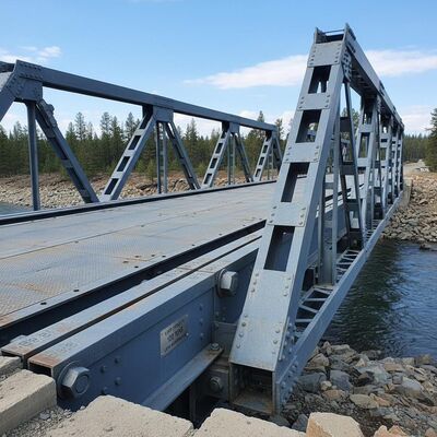 Grade 8.8 Pont Bailey en acier boulonné avec une capacité de charge de 120 tonnes et peu d'entretien