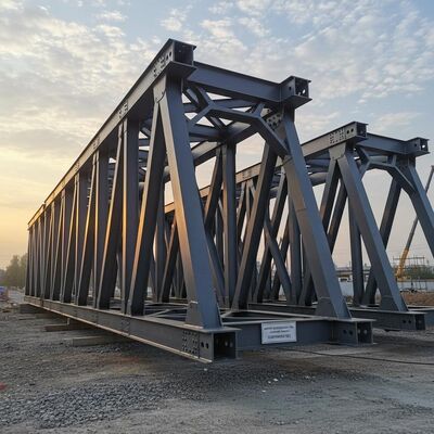Vorgefertigte Stahl-Gitterbrücke mit kürzerer Bauzeit, Korrosionsbeständigkeit und individueller Größe für verschiedene Anwendungen