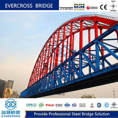 購入 コンクリートデッキ 鉄のアーチ橋 塗装された表面の金属歩行橋 online manufacture